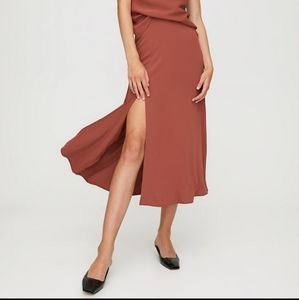 Aritzia Babaton Midi Skirt with Slit - Color Rust - Size 10